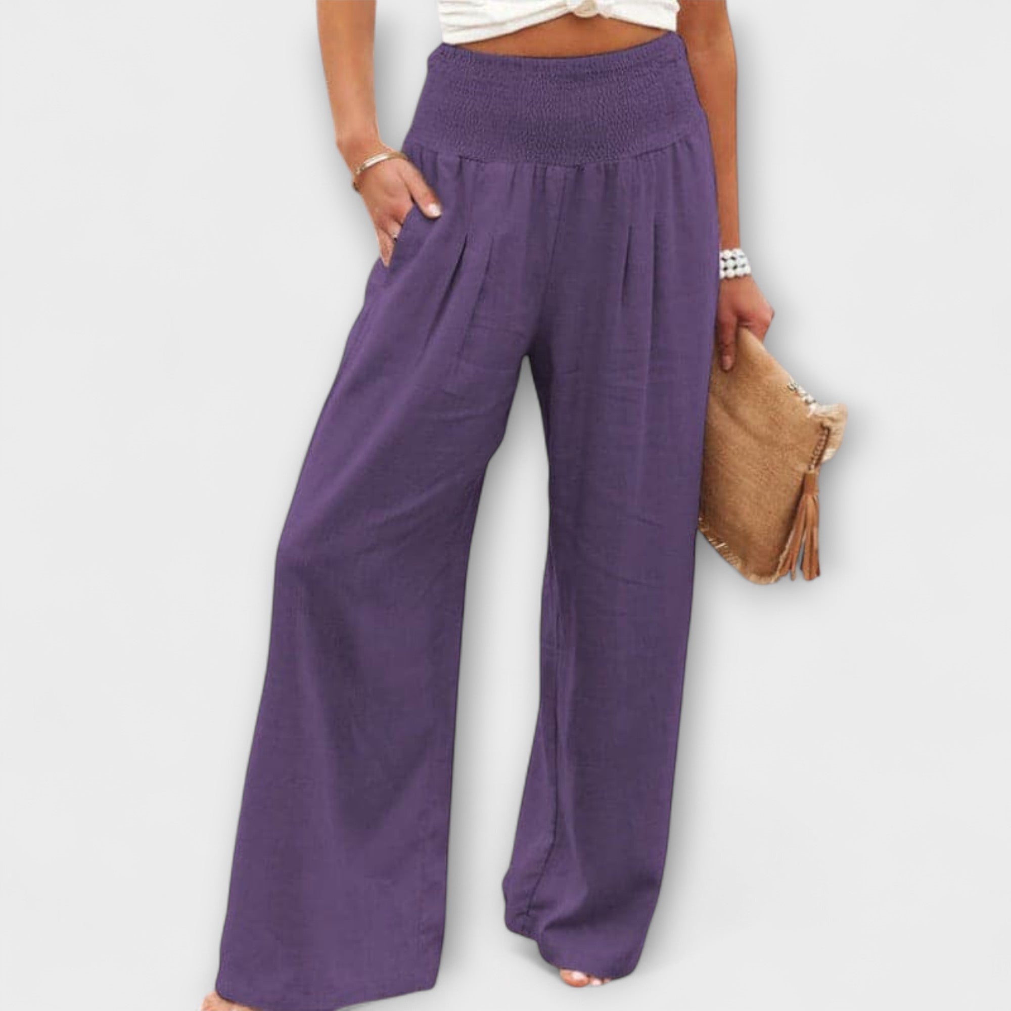 Larissa | Pantaloni casual larghi in lino — 2