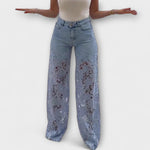 Marie | Jeans patchwork di pizzo alla moda — 1