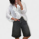 Bianca | Bermuda con decorazioni di strass — 3