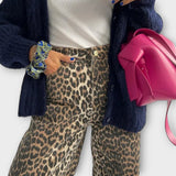 Maya | Jeans vintage con stampa leopardata — 2
