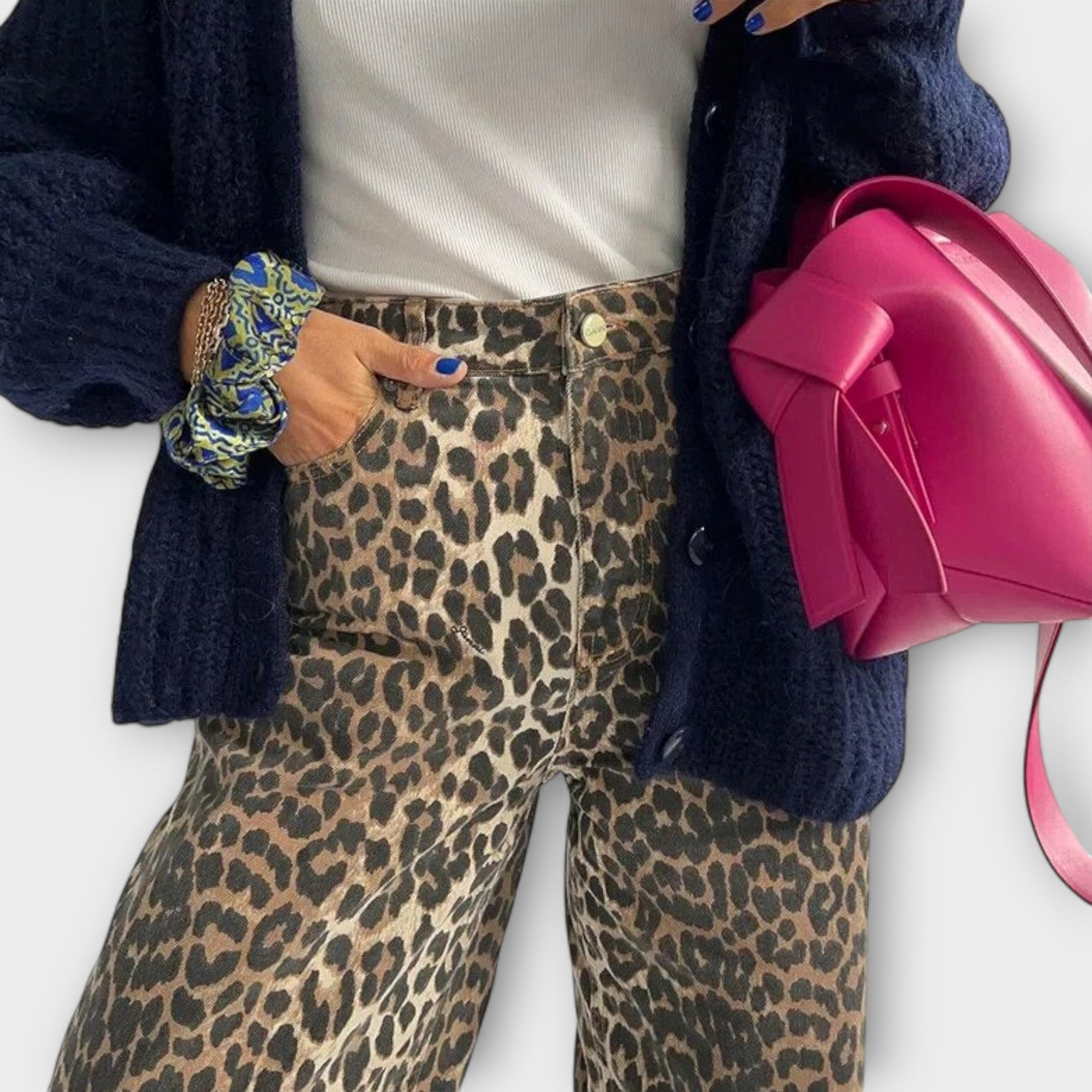 Maya | Jeans vintage con stampa leopardata — 2