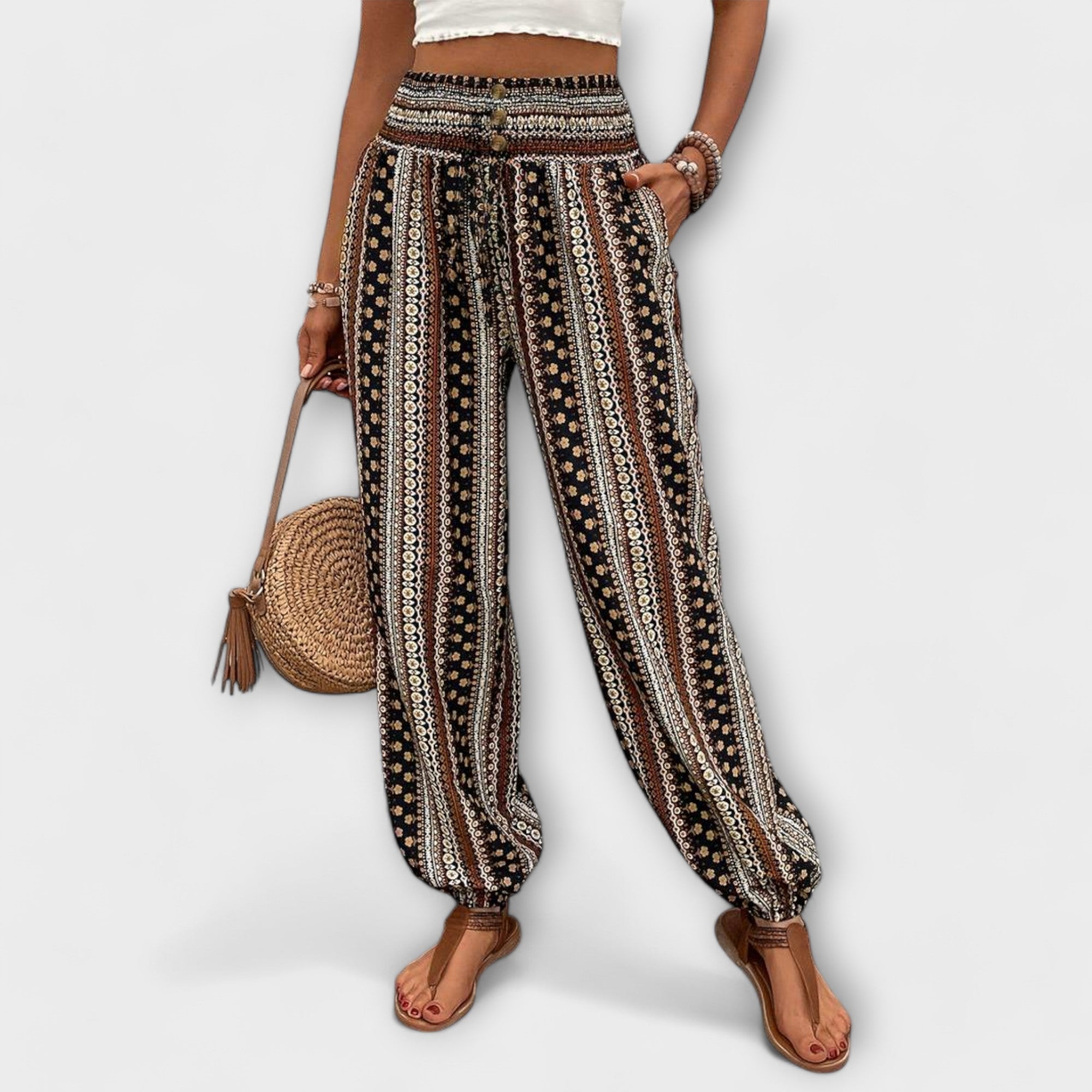 Louisa | Pantaloni con grafica etnica — 1
