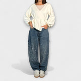 Marta | Jeans Shine dal taglio a palloncino in stile da lavoro — 1