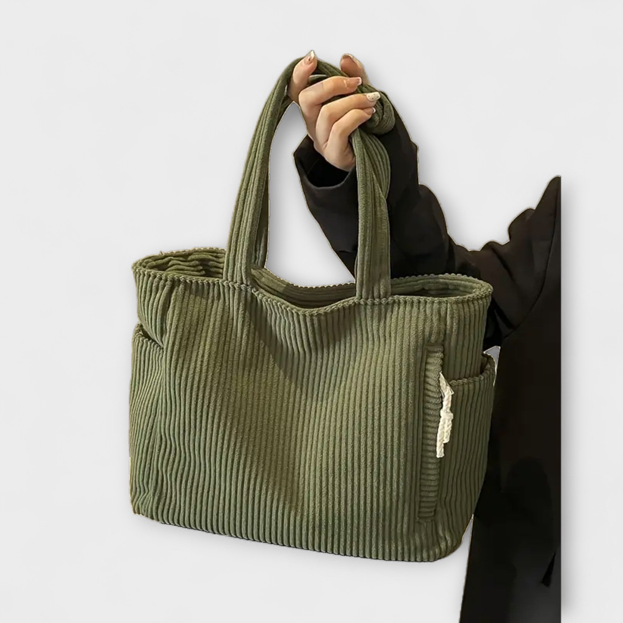Sophia | Borsa tote in maglia a coste con dettagli in corda — 1