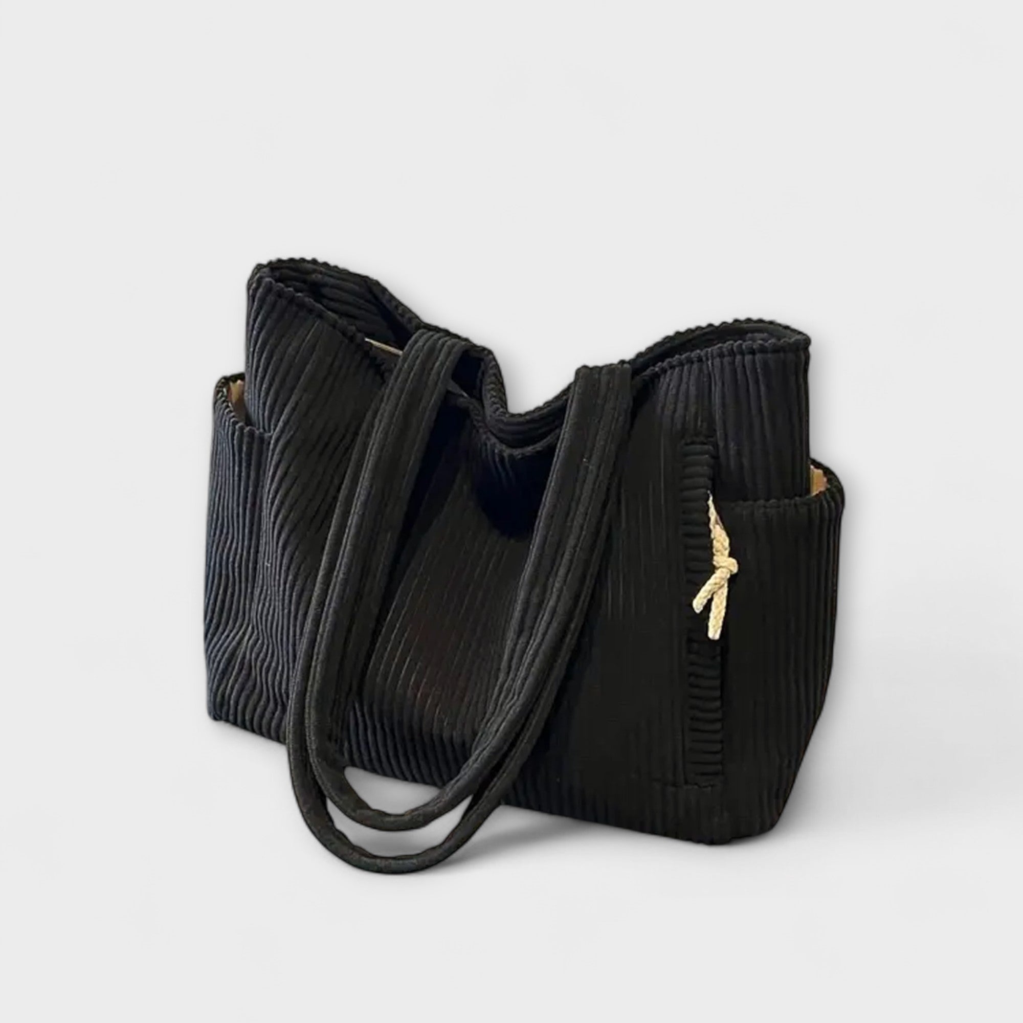 Sophia | Borsa tote in maglia a coste con dettagli in corda — 4