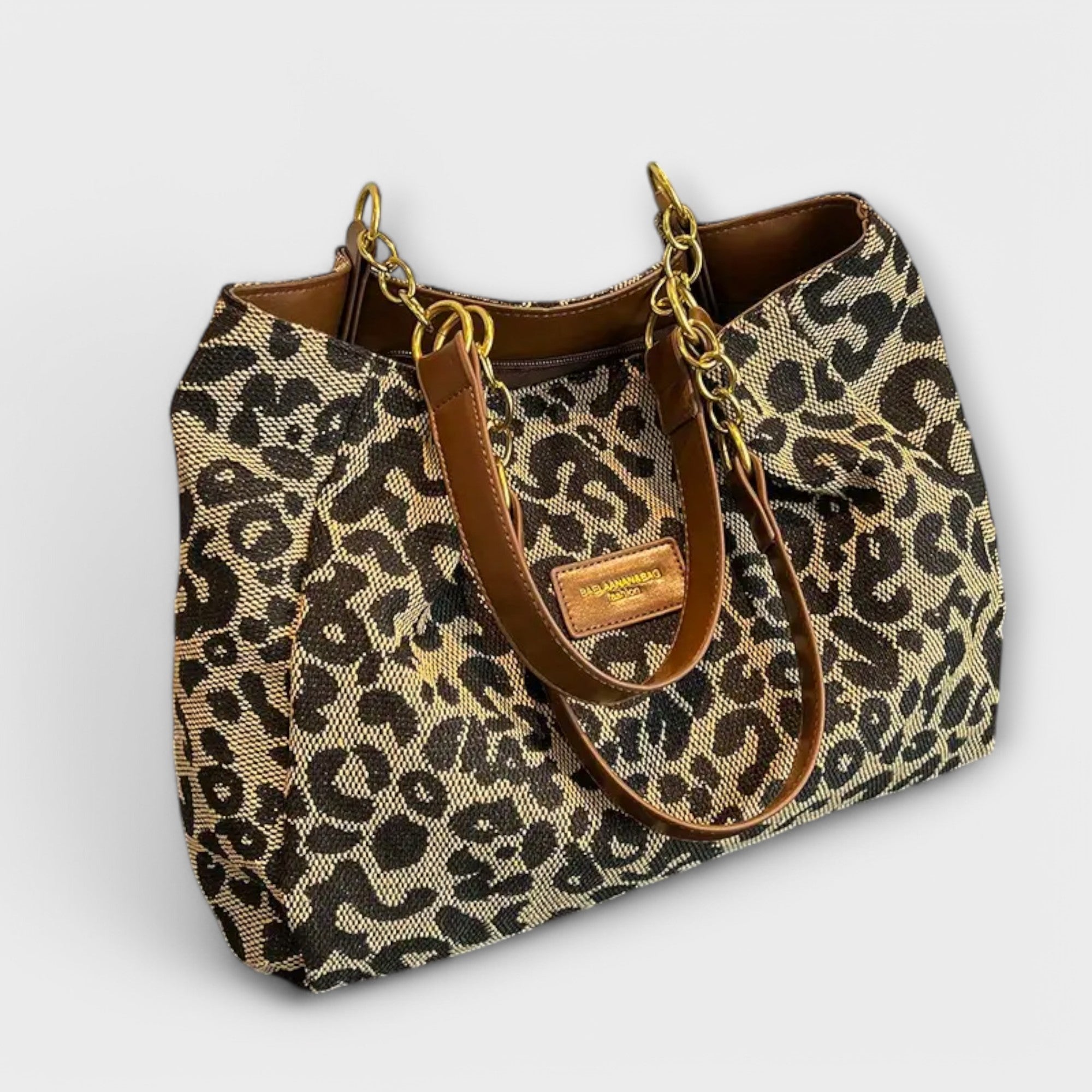Natalie | Borsa shopper con stampa leopardata — 1