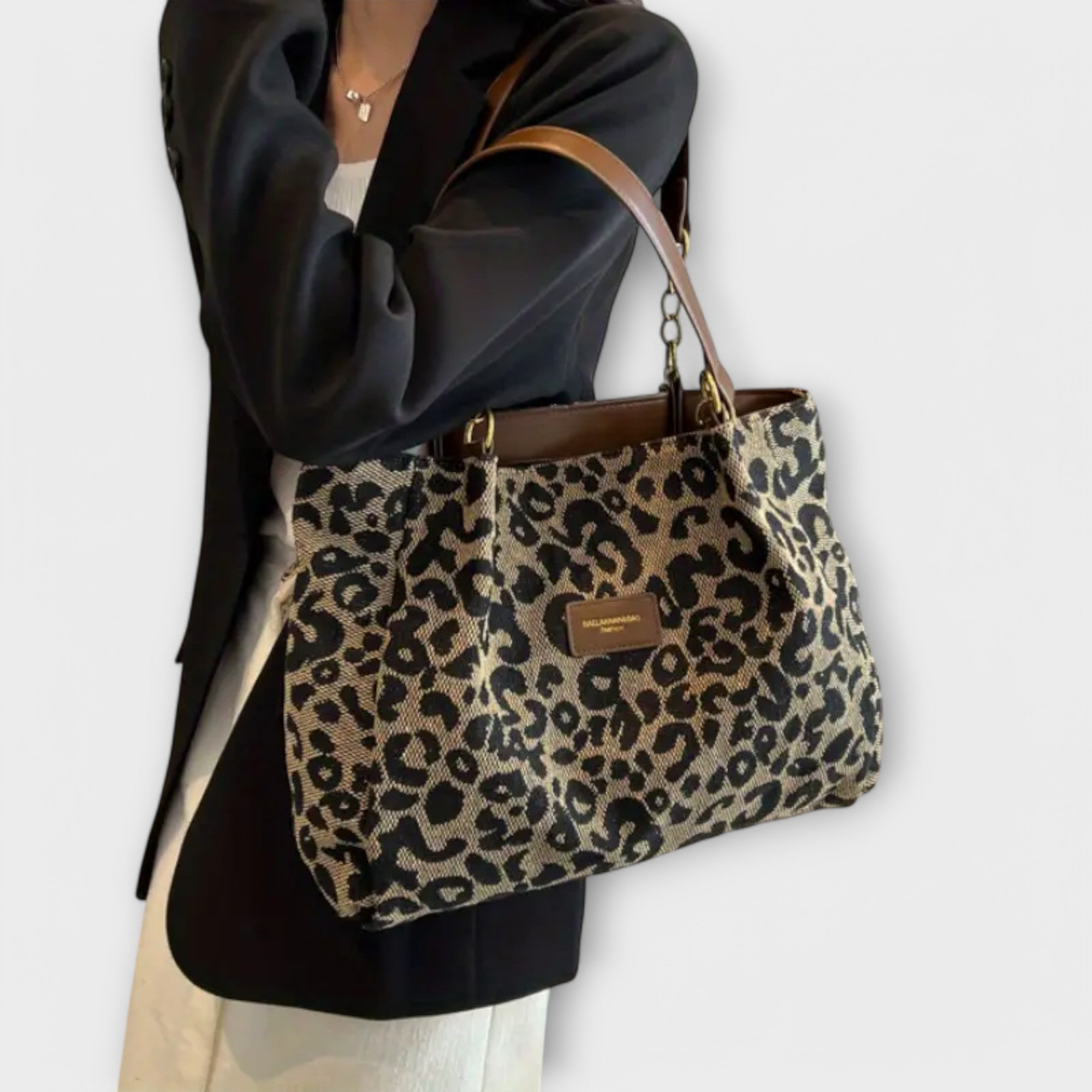 Natalie | Borsa shopper con stampa leopardata — 2