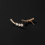 Gabriele | Lussuosi orecchini floreali con strass — 4
