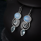 Carla | Orecchini vintage con cristalli e pietra di luna — 1