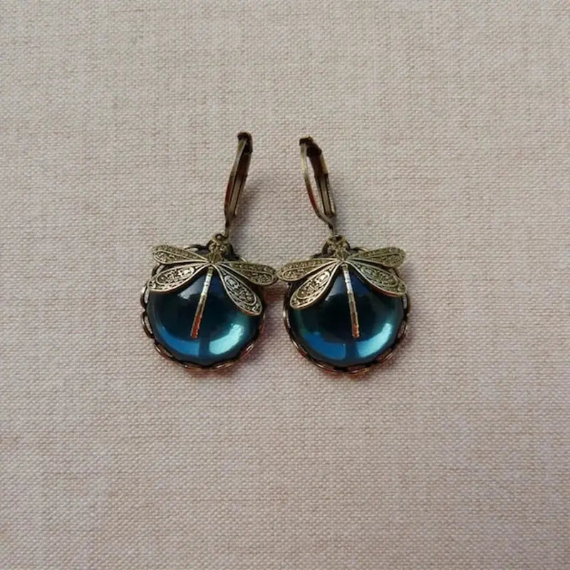 Josephine | Orecchini libellula sferici in oro antico — 4