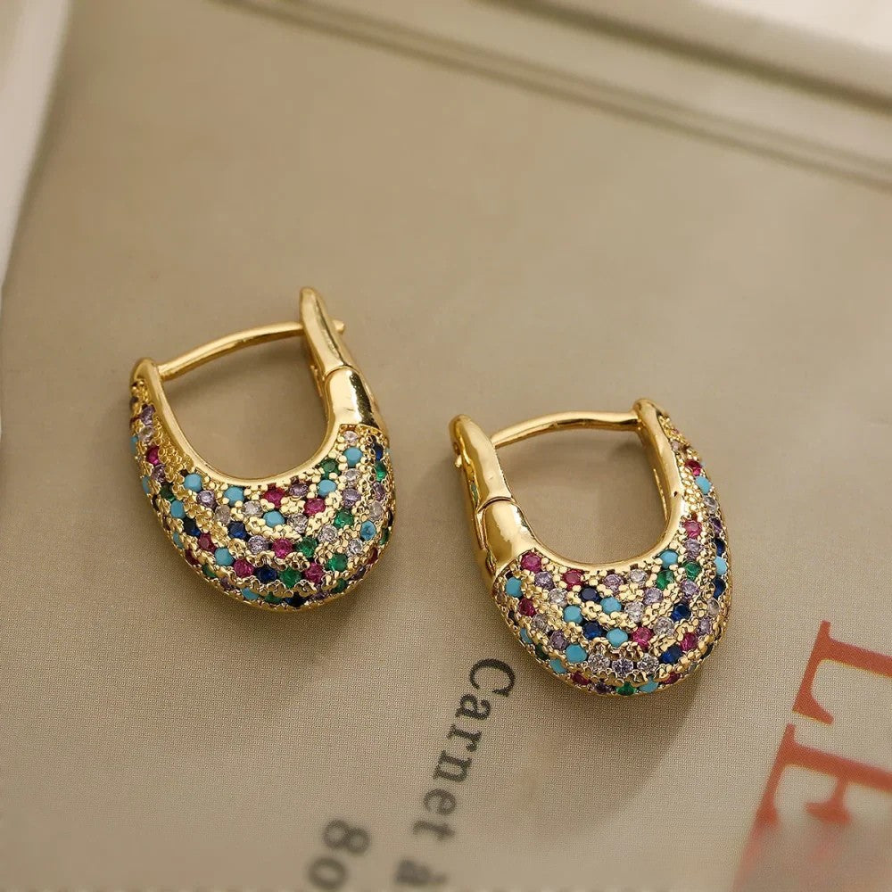Lena | Orecchini colorati con design a intarsio — 1