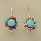 Frieda | Orecchini rotondi multicolori in turchese — 1