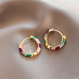 Maria | Eleganti orecchini in oro con smalti colorati — 1