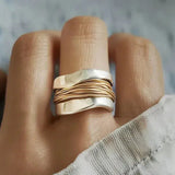 Emilia | Anello in argento con fili d'oro — 1