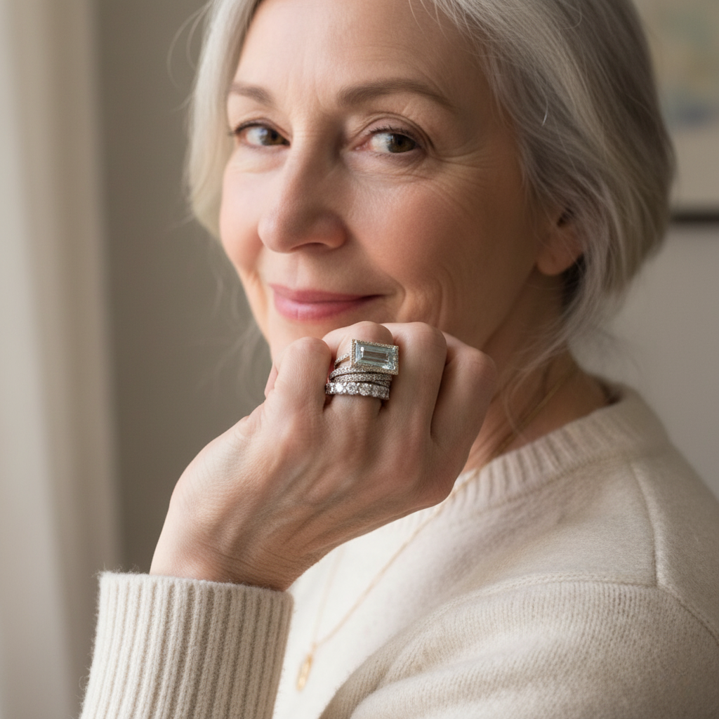 Nora | Anello vintage in argento con turchese in vetro — 2