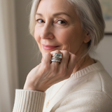 Nora | Anello vintage in argento con turchese in vetro — 2