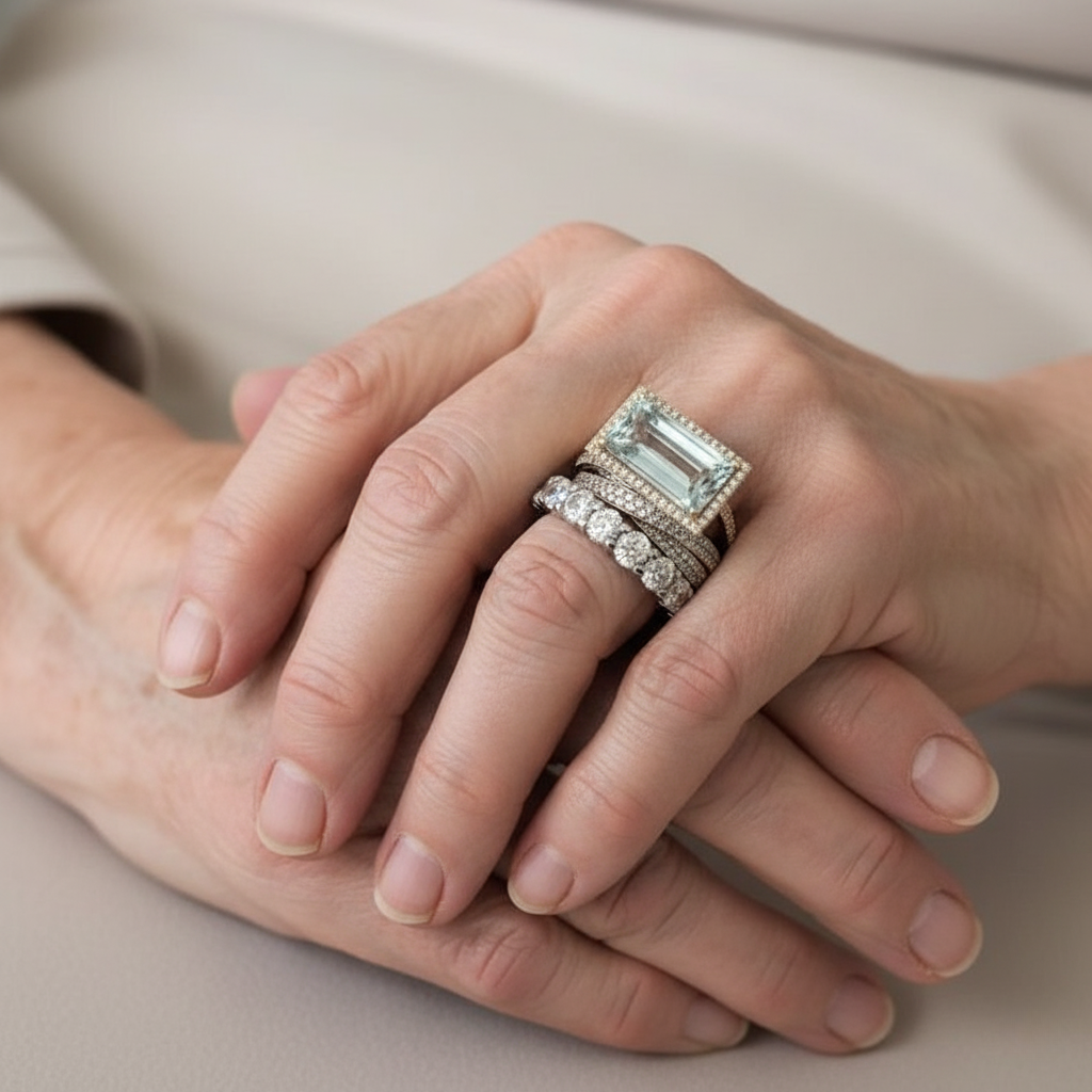 Nora | Anello vintage in argento con turchese in vetro — 3