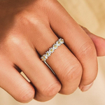 Merle | Anello regolabile in argento e smalto dipinto a mano con margherite — 4