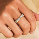 Merle | Anello regolabile in argento e smalto dipinto a mano con margherite — 4