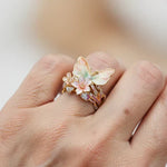 Ramona | Anello a farfalla naturale lucido con zirconi — 2