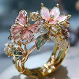 Ramona | Anello a farfalla naturale lucido con zirconi — 4