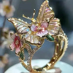 Ramona | Anello a farfalla naturale lucido con zirconi — 6