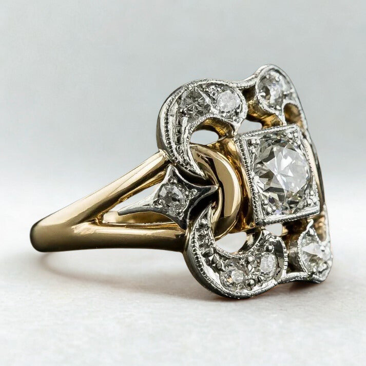 Therese | Anello vintage in oro con zirconi — 3