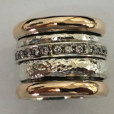 Linde | Anello vintage in oro con strati spessi — 1