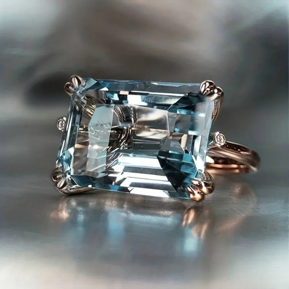 Dörte | Classico anello vintage con pietra blu — 1