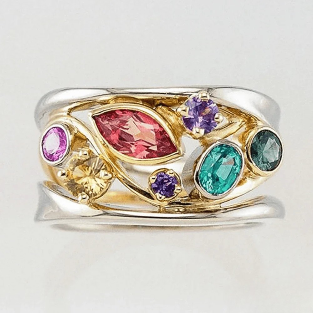 Gudrun | Anello vintage con pietre bicolore — 1