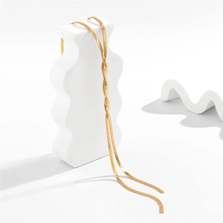 Verena | Elegante collana lunga con design serpente regolabile — 6