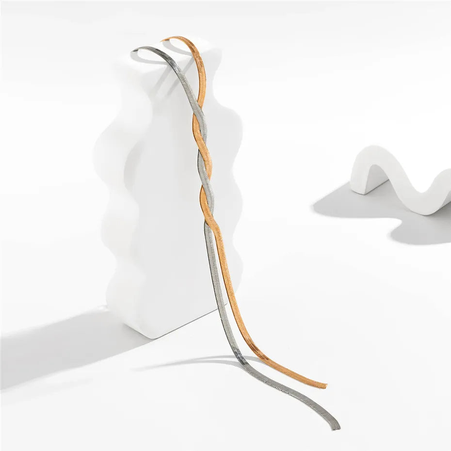 Verena | Elegante collana lunga con design serpente regolabile — 7
