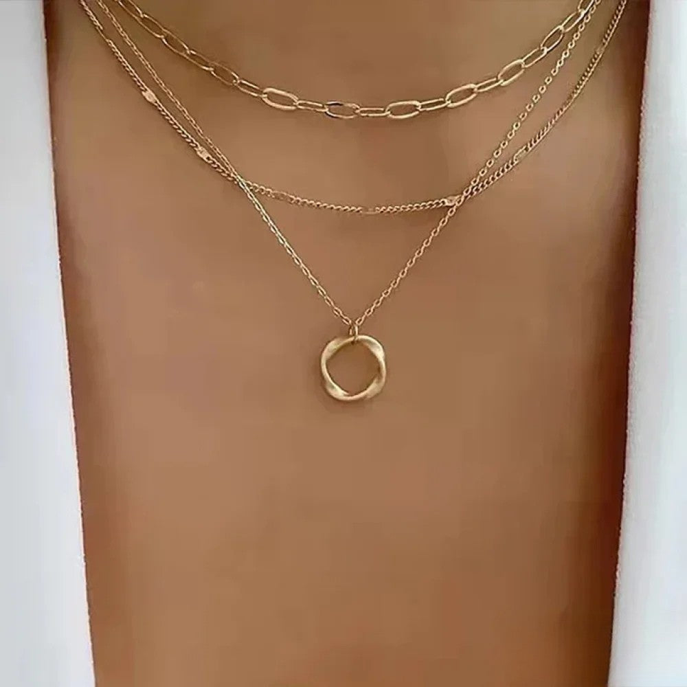 Kirsten | Collana a strati retrò color oro — 1