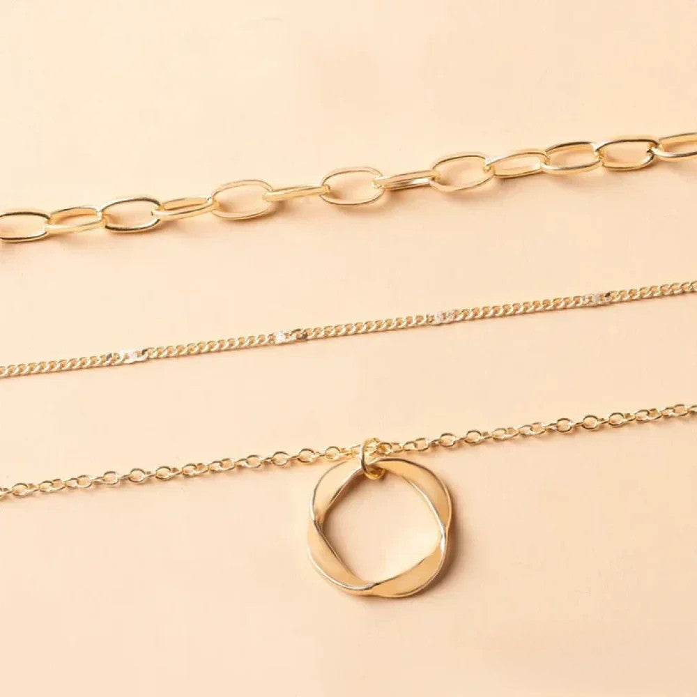 Kirsten | Collana a strati retrò color oro — 2