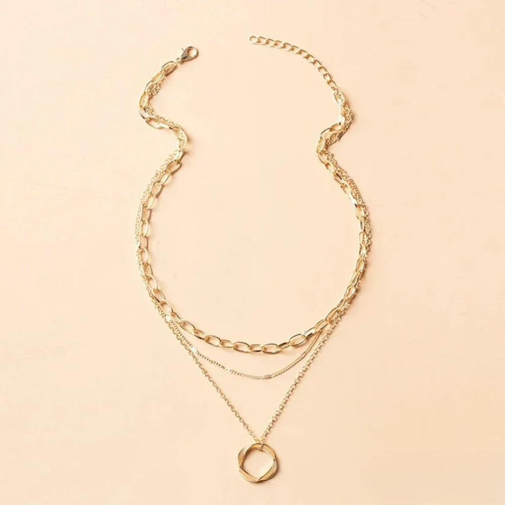 Kirsten | Collana a strati retrò color oro — 3