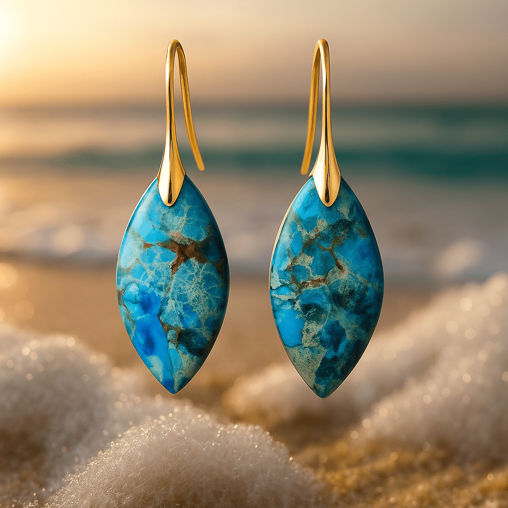 Rike | Eleganti orecchini in blu mare — 1