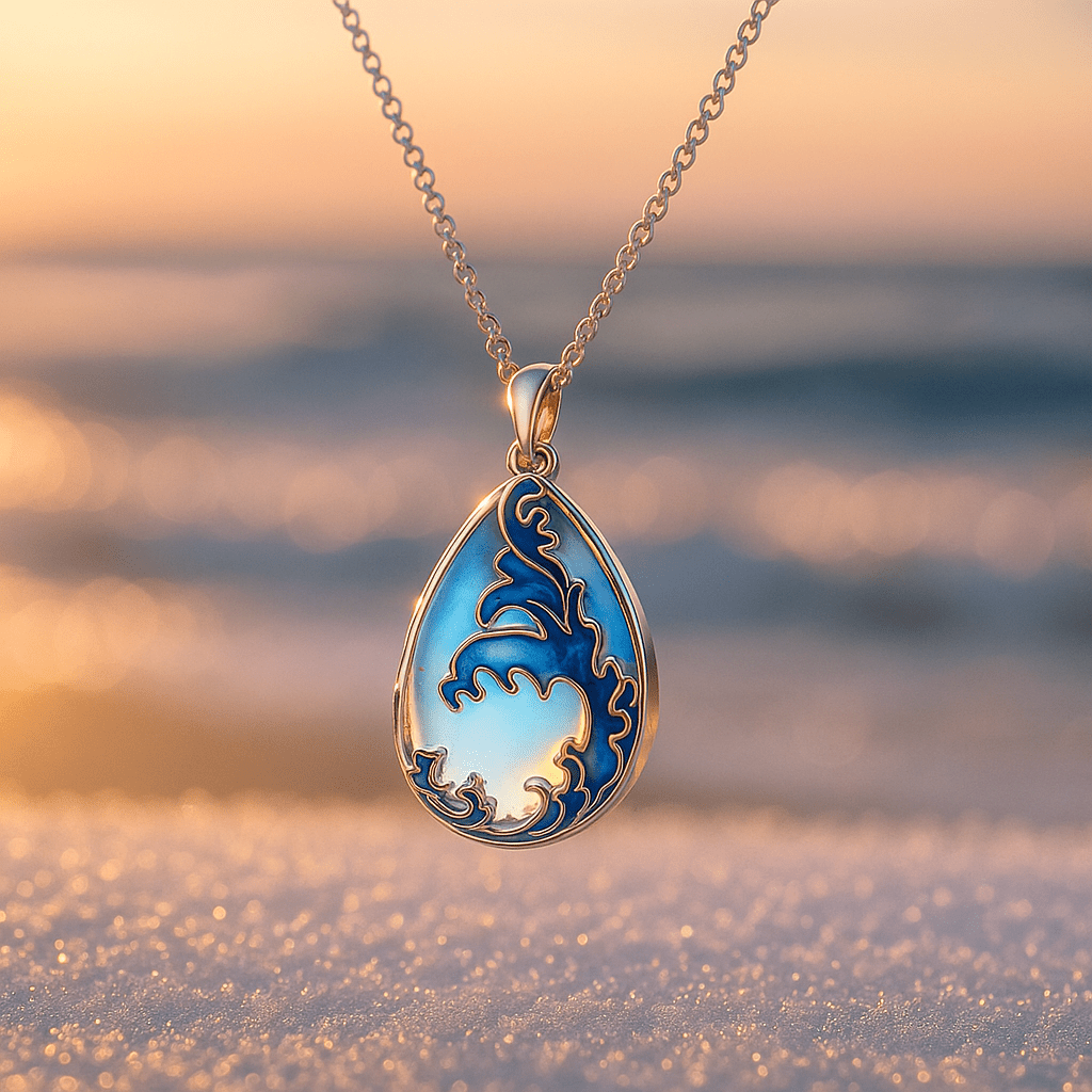 Margarete | Collana in smalto a forma di onda — 1