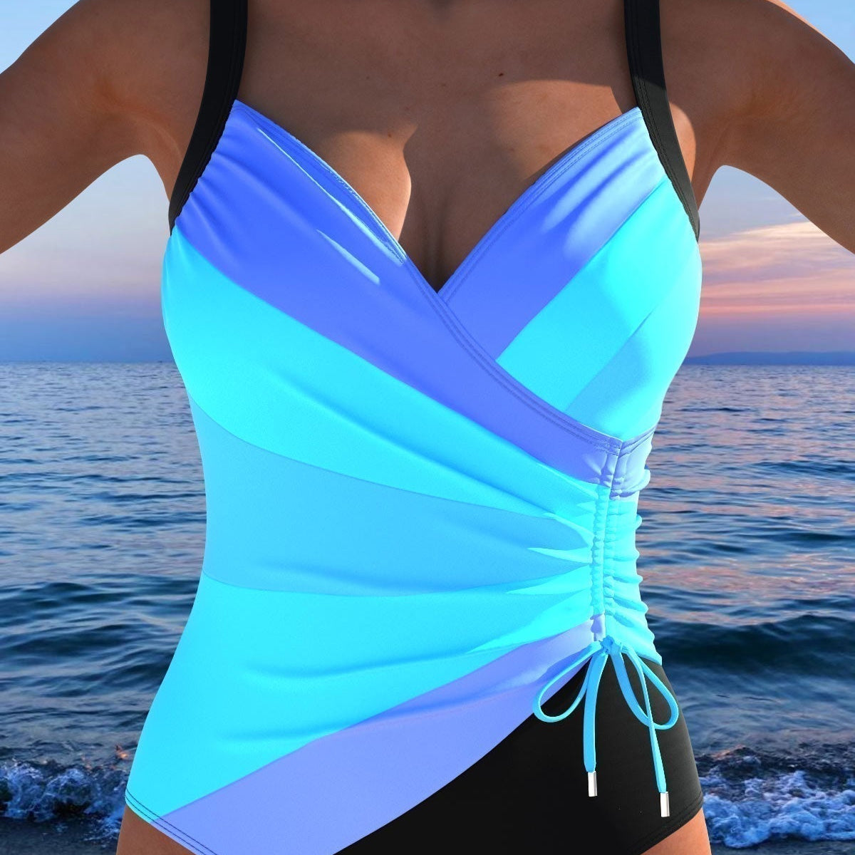 Dilara | Lussuoso costume da bagno avvolgente con stampa colorata — 3
