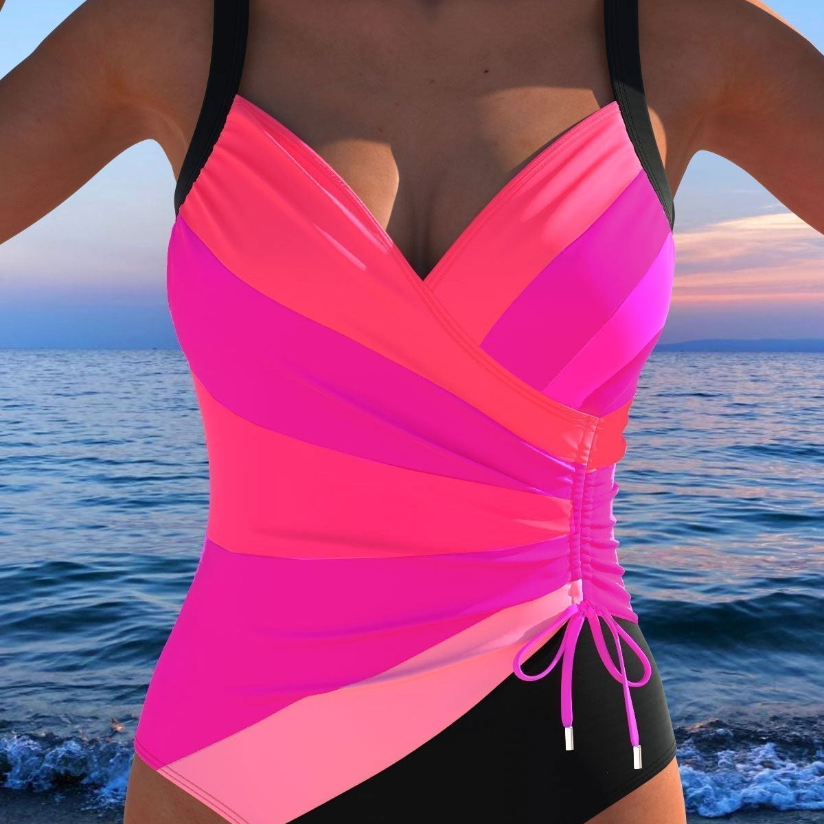 Dilara | Lussuoso costume da bagno avvolgente con stampa colorata — 5