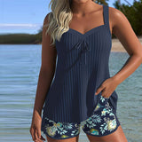 Mona | Tankini a righe con pantaloncini da spiaggia in due pezzi — 1