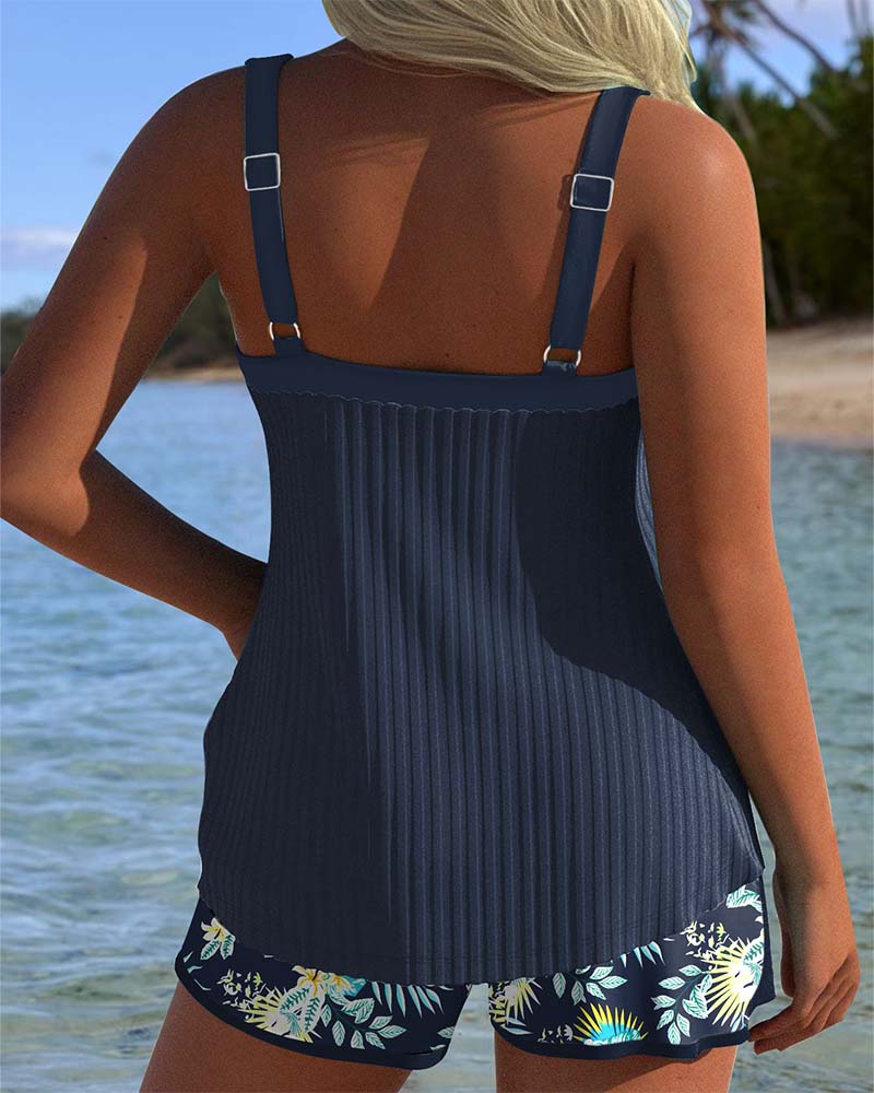 Mona | Tankini a righe con pantaloncini da spiaggia in due pezzi — 2