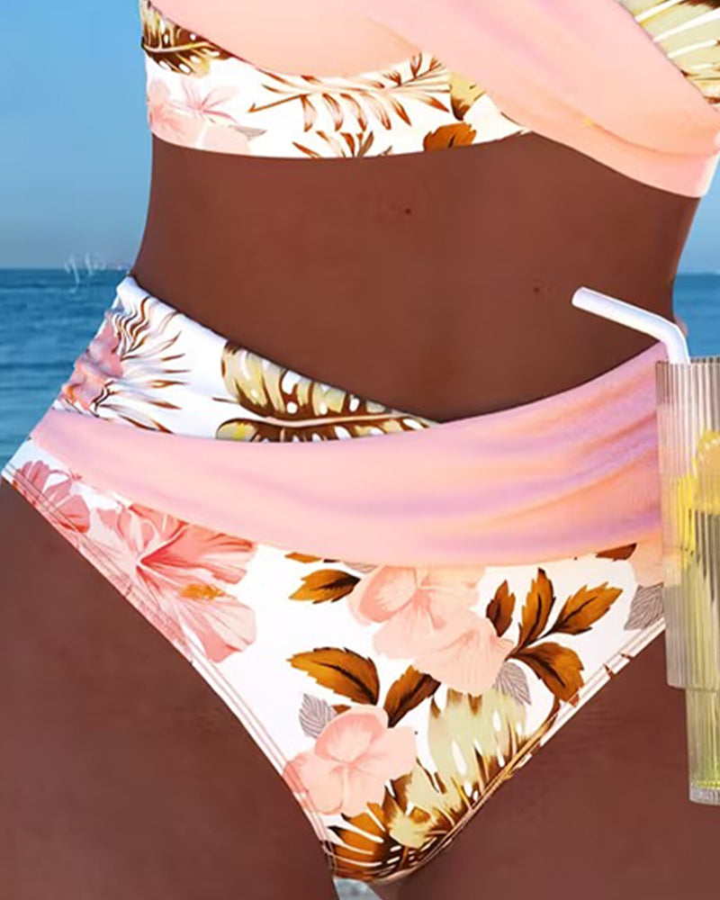 Karin | Bikini con fantasia floreale a contrasto e spacco — 2