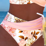 Karin | Bikini con fantasia floreale a contrasto e spacco — 2