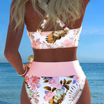 Karin | Bikini con fantasia floreale a contrasto e spacco — 4