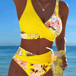Karin | Bikini con fantasia floreale a contrasto e spacco — 5