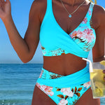 Karin | Bikini con fantasia floreale a contrasto e spacco — 10
