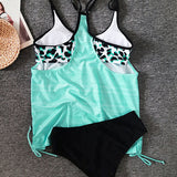 Nele | Tankini tinta unita con stampa leopardata — 6