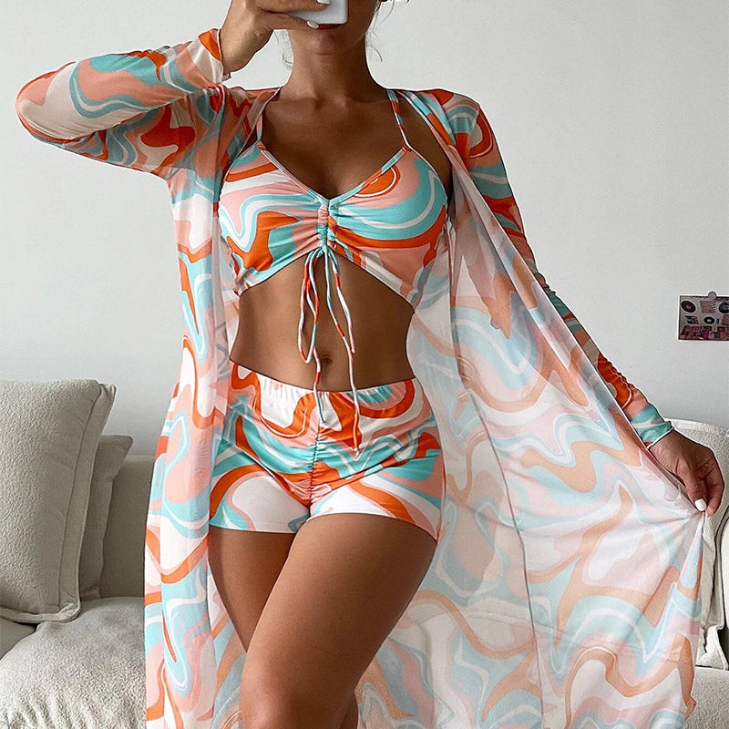 Madlen | Set bikini stampato in 3 pezzi — 1