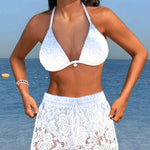 Amanda | Elegante bikini in pizzo tinta unita — 5