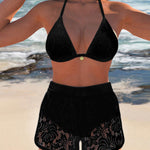 Amanda | Elegante bikini in pizzo tinta unita — 7
